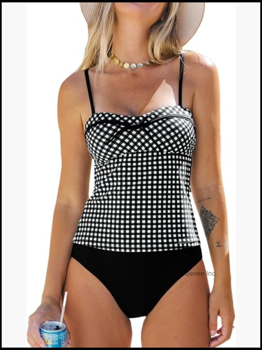 Tankini Set Two Piece Sweetheart Neck Bathing Suit Cutout Back Adjustable Straps